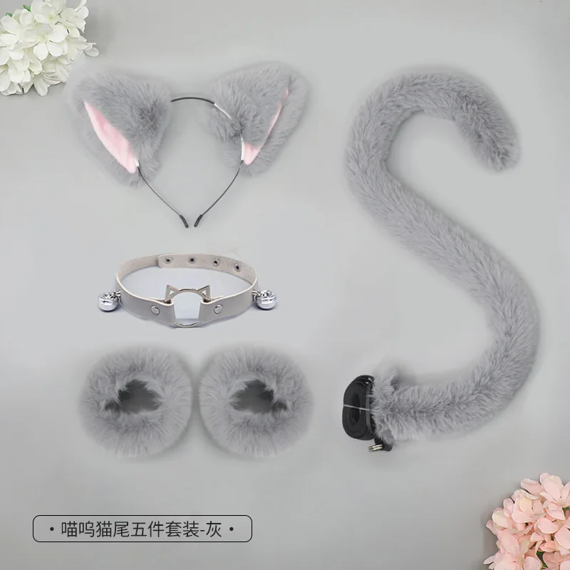 ⭐Cat Ear & Tail Cosplay Set with Plush Wristband and Bell Choker – Cute Lolita Dress‑Up Accessories - Image 15