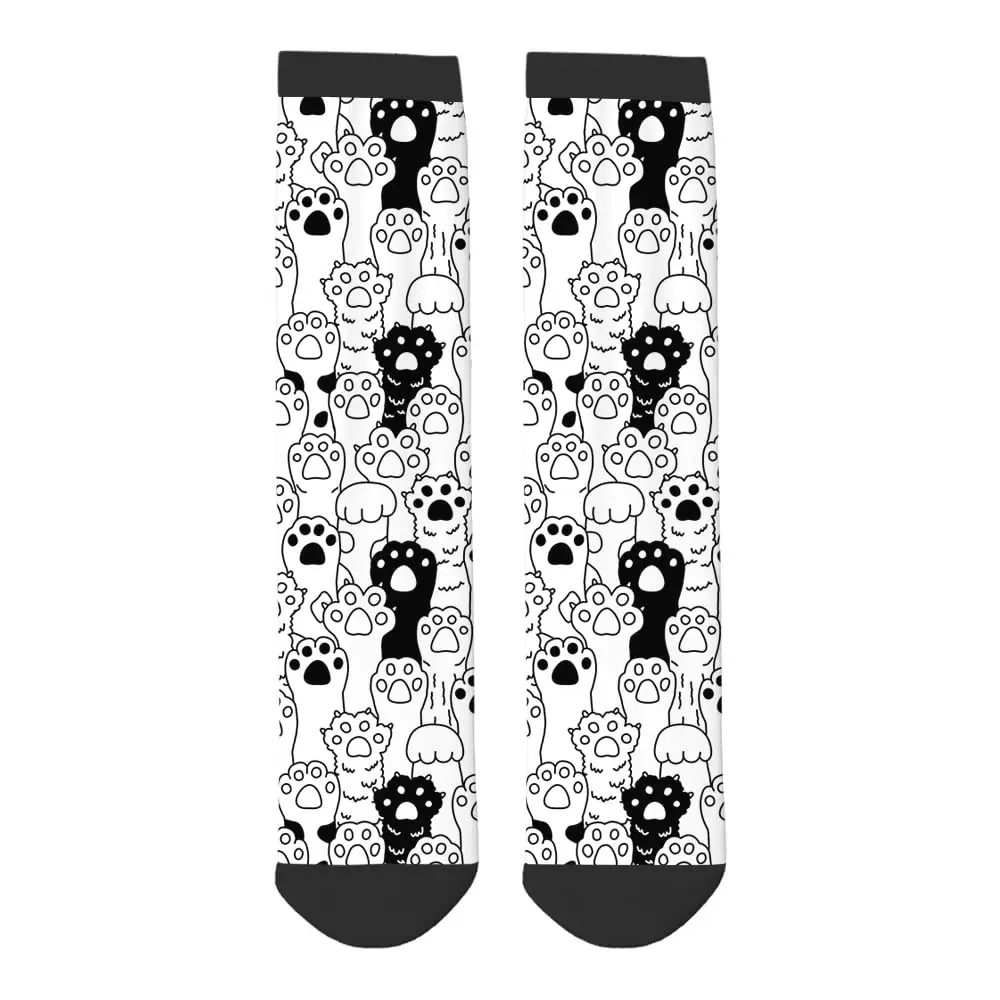 ⭐ Cat Paw Funny Meow Claw Contrast Crew Socks - Image 4