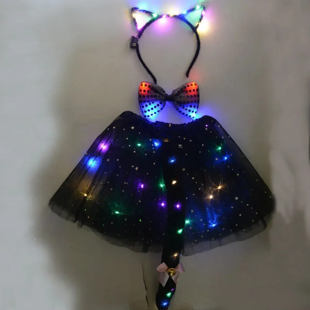 ⭐ Kids & Women Glow Tutu Costume Set – Cat Ears, Bow, Light‑Up Fox Tail - Image 5