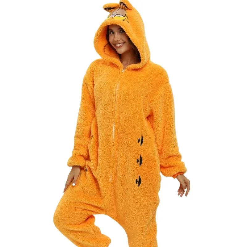⭐ Ginger Cat Cosplay Onesie – Unisex Animal Pajamas for Adults & Kids - Image 7
