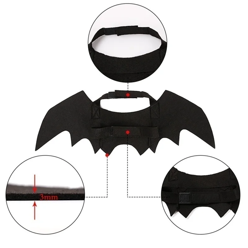 ⭐Black Bat Wings Halloween Harness – Cute Cosplay Costume for Cats & Small Dogs - Image 6
