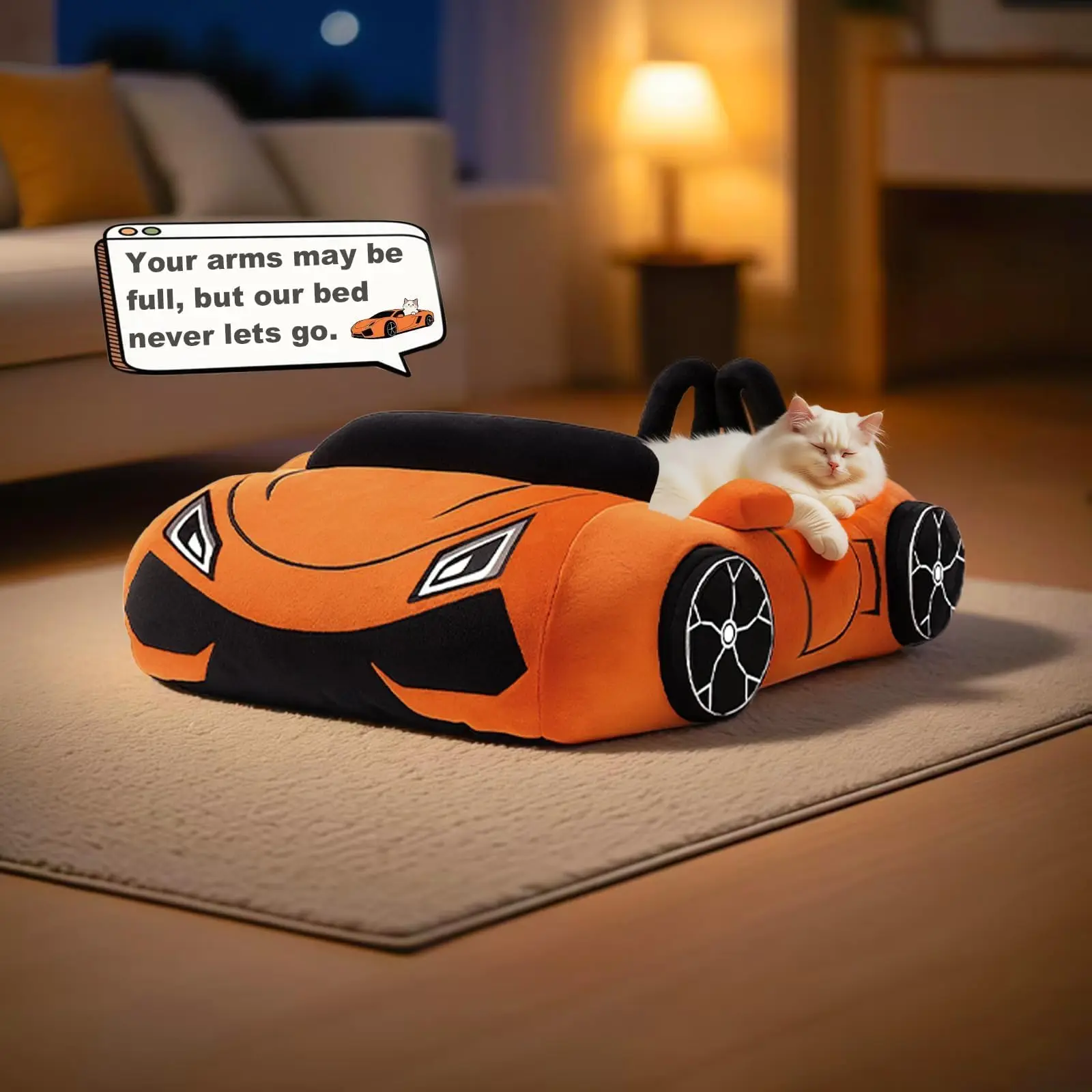 ⭐ Supercar Cat Bed – Plush Racing Comfort for Fast Felines - Image 9