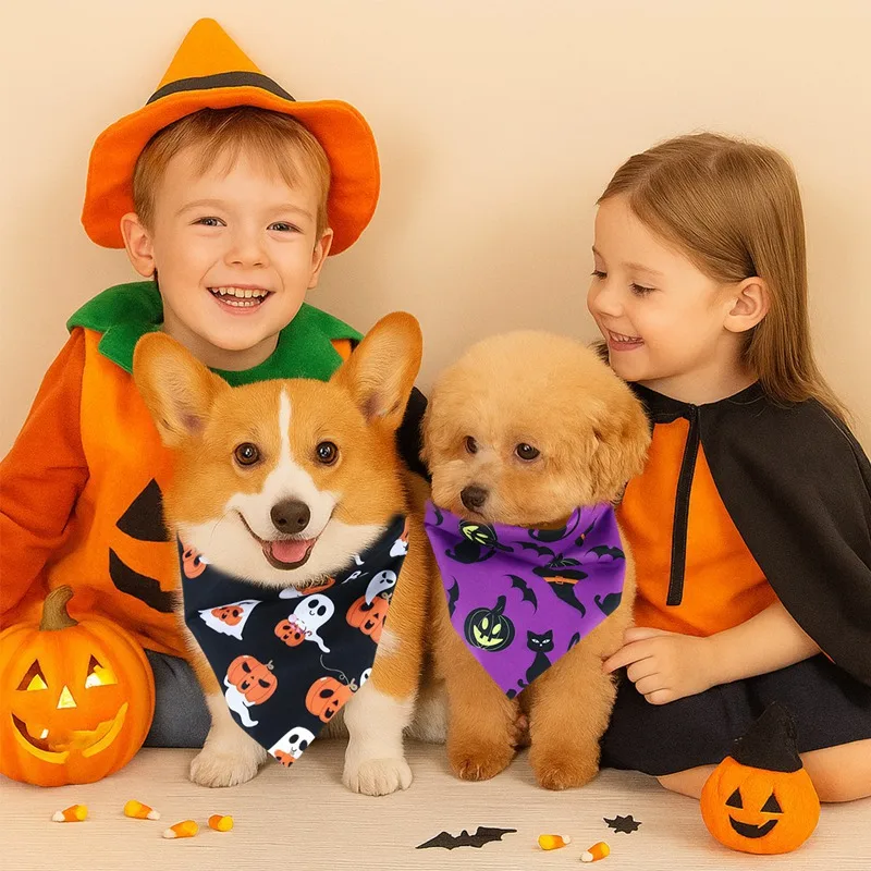 ⭐ Black Cat Boo Bandana – Halloween Pet Scarf (Adjustable) - Image 10