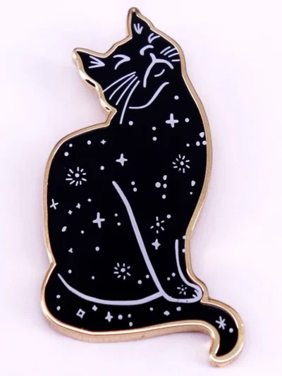 ⭐ Celestial Whiskers Mystical Cat Enamel Pin