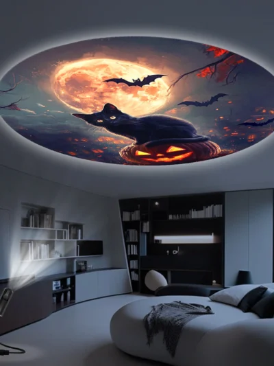 ⭐ Moonlit Whiskers Halloween Projector Lamp