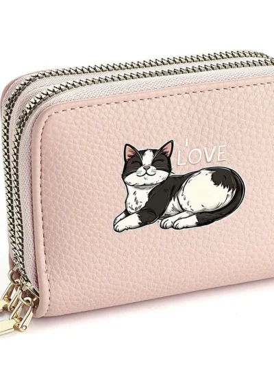 ⭐ Whiskers & Wallets Double-Zip Cat Purse