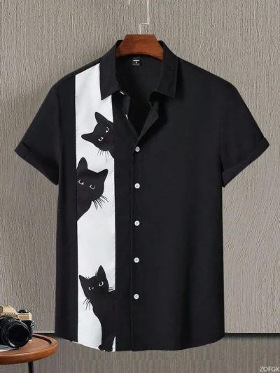 ⭐ Cool Cats & Casual Fridays Button-Up Shirt